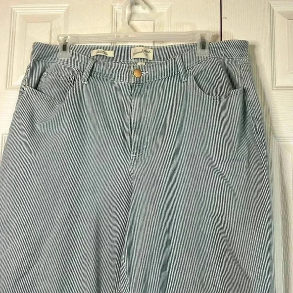 Universal Thread Jeans Relaxed Wide Leg Striped Size 17R Light Blue - Picture 8 of 13